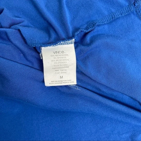 Vince Scoop Neck Long Sleeve Blue Tee Shirt Size Medium - Picture 10 of 11